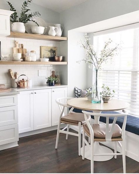 Photo 36 of 42 in 10 Home Renovators You Should Follow on Instagram Right Now - Dwell White Subway Tiles, Bench Seat Cushion, White Subway Tile, Classic Home Decor, Kitchen Nook, Dining Nook, Decoration Inspiration, Follow On Instagram, Guest Bedrooms