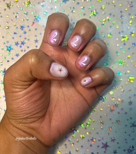 Aura Nails Chrome, Angel Number Nails, Number Nails, Numbers Art, Aura Nails, Nails Chrome, Gel Mani, Angel Number, Angel Numbers