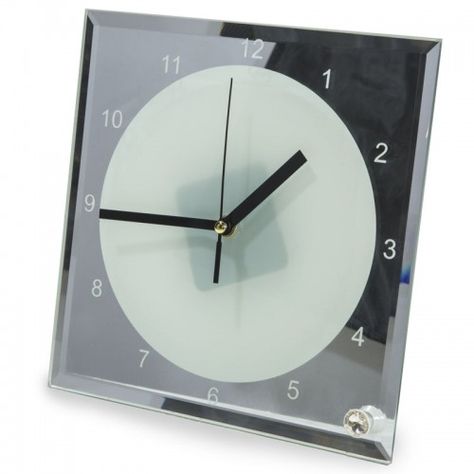 Blank Clock, Photo Clock, Square Clocks, Glass Photo Frames, Desktop Clock, Diy Photo Frames, Desk Mirror, Personalized Photo Frames, Glass Desk