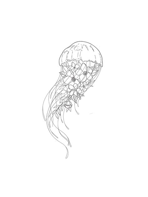 Jelly Fish Tattoo American Traditional, Tattoo American Traditional, Bone Tattoos, Jellyfish Tattoo, Zodiac Tattoos, Fish Tattoo, Jelly Fish, Up Tattoos, Surf Art