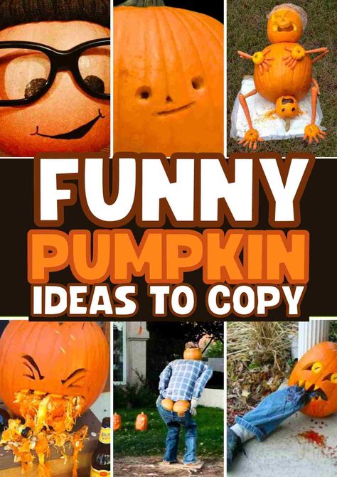 Traditional Pumpkin Carving Face, Funny Pumpkin Carvings Ideas, Easy But Creative Pumpkin Carvings, Ideas For Halloween Pumpkins, New Pumpkin Carving Ideas, Easy But Good Pumpkin Carvings, Pumpkin Carving Funny Easy, Pumpkin Funny Faces, Funny Carving Pumpkins Ideas