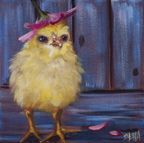 How to paint a fluffy Baby Chicken  Acrylic April Daily Painting on Canvas step by step, free video lesson and traceable. Day 9 Enjoy this Beginners step by step how to paint full acrylic art lesson! Paint better in 30 days. Image is property of The Art Sherpa and intended for the Students Personal education and Enjoyment. For questions regarding using any Art Sherpa painting in a commercial setting labs@theartsherpa.com #AcrylicApril #AcrylicApril2020 #AcrylicAprilItsNoJoKe #AACH How To Start Painting, Art Sherpa, The Art Sherpa, Painting Step By Step, Easter Paintings, Acrylic Tutorials, Chicken Painting, Canvas Painting Tutorials, Baby Chick