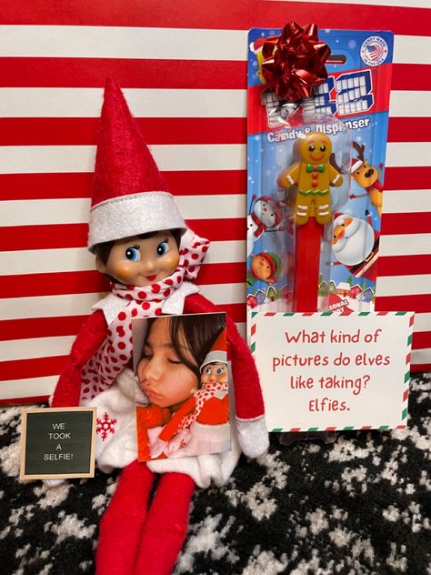 We took a selfie Elf Selfie With Kid, Elf On The Shelf Selfie, Elf Selfie, Selfie Picture, Elf Ideas, On The Shelf, Elf On The Shelf, Holiday Fun, Selfies