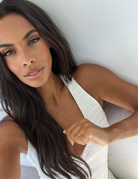 Rochelle Humes dazzles in V-neck dress – husband Marvin reacts | HELLO! Marvin Humes, Kimberly Wyatt, Urban Outfitters Shop, White V Neck Dress, Rochelle Humes, Goddess Aesthetic, White Crochet Dress, Grecian Goddess, Style Muse