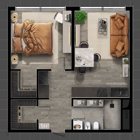 Two Bedroom Apartment Layout Floor Plans, Open Apartment Ideas, Two Room Apartment Layout, Floor Plan Procreate, One Bedroom Apartment Layout Floor Plans, Open Floor Apartment, Apartment Room Layout, Apartment 2 Floor, Procreate Floor Plan