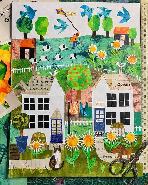 English Illustration, Tracey English, Paper Cut Artists, Toddler Painting, 3rd Grade Art, Collage Art Projects, Paper Collage Art, Sketchbook Art Journal, Collage Illustration