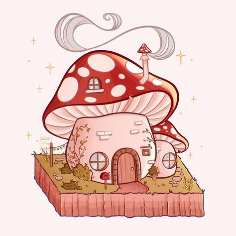 Aimee 🌿dtiys ongoing🌿 on Instagram: "🍄mushroom cottage🍄 🌿saves and shares appreciated🌿 First building illustration! (Since 2019 at least 😅) I’m branching out of my comfort zone for 🌿artistic growth🌿 so here’s to hoping it goes well. Here’s another finished version of one of my story sketches -swipe for side by side comparison! this is my ideal living environment tbh 🍄 somewhat inspired by animal crossing and the work of @angelahao_art (also @animalcrossing_official this is my request f Cottage Drawing, Village Drawing, Mushroom Cottage, Whimsical Art Journal, Fall Drawings, Pen Art Work, House Cartoon, Mushroom Drawing, Building Illustration