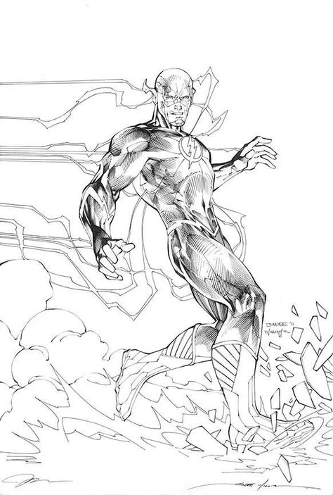 FLASH •Jim Lee Jim Lee Art, Superhero Coloring, Jim Lee, White Drawing, Comic Drawing, Flash Art, Black And White Drawing, Dc Comics Art, Comic Book Artists