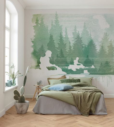 Star Wars Endor Wallpaper, Star Wars Wallpaper Peel And Stick, Endor Themed Room, Endor Themed Nursery, Star Wars Mural Bedroom, Endor Nursery, Mandalorian Bedroom, Star Wars Wall Painting, Tatooine Aesthetic