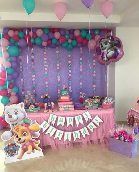 Fiesta Infantil Paw Patrol Niña 794 Skye Everest Paw Patrol Party, Paw Patrol Skye Party Ideas, Skye And Everest Birthday Party, Paw Patrol Party Ideas Girl, Skye Paw Patrol Birthday Party, Skye Birthday Party Paw Patrol, Girl Paw Patrol Party, Skye Birthday Party, Skye Paw Patrol Party