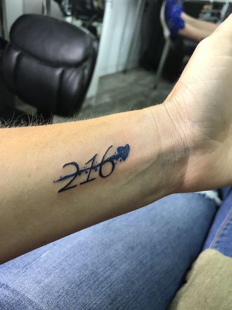 Blue line badge number tattoo Blue Line Badge Number Tattoo, Correction Officer Tattoo, Blue Line Wife Tattoo, Badge Tattoo Police, Police Badge Tattoo Women, Cop Memorial Tattoo, Police Daughter Tattoo, End Of Watch Tattoo Police, Police Badge Tattoo Ideas