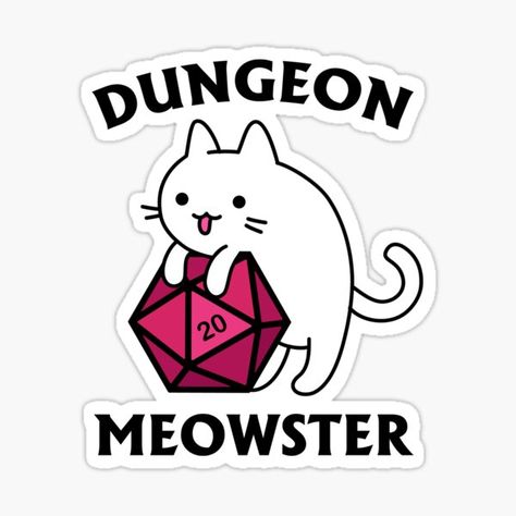 This cute Dungeon Meowster design is inspired by all the DnD cat lovers who love RPG and tabletop gaming. • Millions of unique designs by independent artists. Find your thing. Dnd Cat, Dnd Stickers, Dnd Dungeon Master, Dnd Dungeon, Tuxedo Cat, Unique Cats, Cat Quotes, Cat Person, Dungeon Master