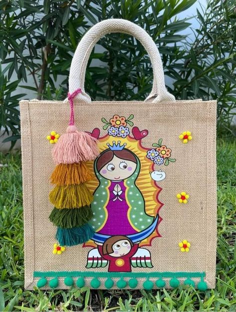 Diy Jute Bags, Painted Canvas Bags, Painted Burlap, Handmade Fabric Bags, Handbags Collection, Burlap Tote Bags, Painting Burlap, Hand Painted Clothing, Handpainted Bags