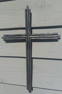 Rebar Cross Jesus Welded Steel Crucifix by MyTwoGoodHands on Etsy Weld Art, Welding Crafts, Horseshoe Projects, I Am Waiting, Horseshoe Crafts, Welding Art Projects, Cross Jesus, Horseshoe Art, Cross Art