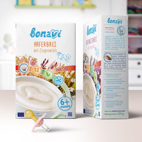 Bonavi - Porridge for kids on Packaging of the World - Creative Package Design Gallery Porridge Packaging, Kids Packaging, Kids Juice, Juice Drinks, Creative Packaging Design, Packaging Design Inspiration, Baby Food, Goat Milk, Odessa