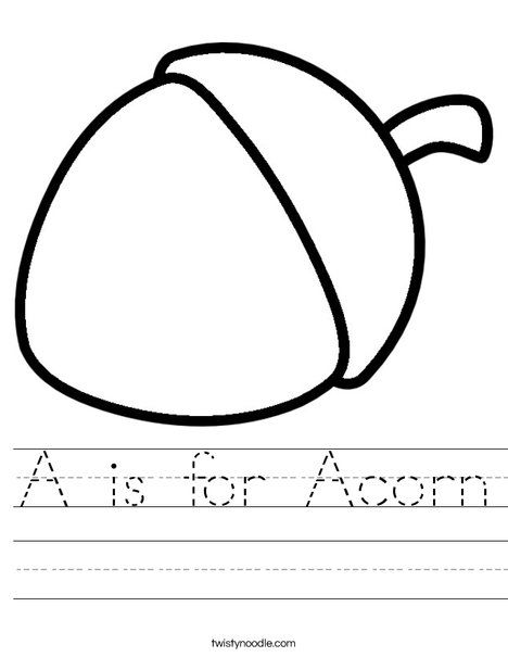 A Is For Acorn, Aba Activities, Tracing Font, Transportation Worksheet, Fall Lesson Plans, Twisty Noodle, Fall Lessons, Kids Worksheets, Tracing Worksheets Preschool