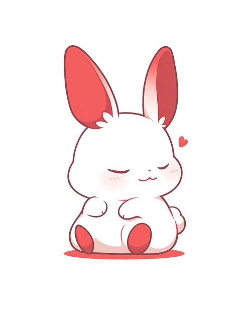 Kawaii Rabbit Drawing, Chibi Bunny, Animated Bunny, Cute Bunny Cartoon, Bunny Drawing, Cute Kawaii Animals, Cute Rabbits, Little Drawings, Cute Animal Drawings Kawaii