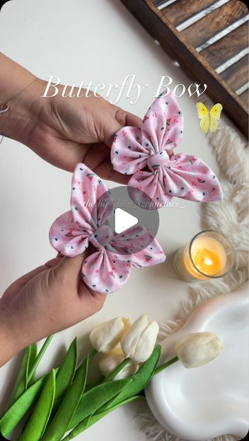 Bow Sewing Pattern, Butterfly Sewing, Diy Baby Bows, Unique Hair Bows, How To Make Butterfly, Butterfly Bow, Fabric Butterfly, Handmade Hair Bows, Bow Pattern