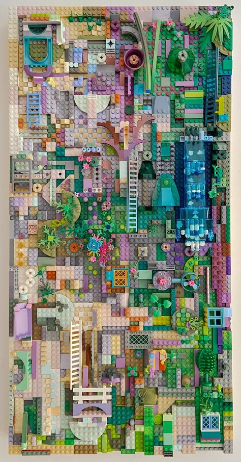 Katherine Duclos Makes Fine Art Out of a Beloved Childhood Toy – PRINT Magazine Lego Art Print, Lego Organizer, Lego Wall Art, Lego Storage Organization, Lego Organization, Lego Decorations, Lego Wall, Map Projects, Organizer Ideas