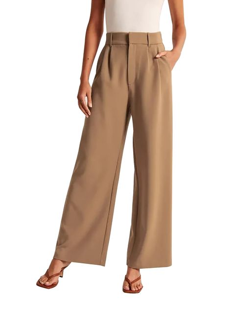 PRICES MAY VARY. 95% Polyester, 5% Spandex Imported Buckle closure Dry Clean Only Perfect Fit - Available in sizes S=US(4-6),M=US(8-10),L=US(12-14),XL=US(16-18),XXL=US(20-22), our wide leg pants feature elastic strap at the back, high waist, and relaxed style to flatter all body types. Details in rich description. Comfortable: this women's casual pants is made of soft, skin-friendly and breathable fabric, which is very comfortable to wear. Versatile Style - Our wide leg pants with pockets are pe Wide Leg Pants Women, Trousers Women Wide Leg, High Waist Wide Leg Pants, Korean Fashion Casual, Traje Casual, Belted Pants, High Waist Fashion, Weave Style, Straight Trousers