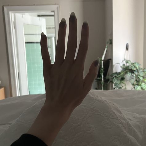 a hand with blue nails in front of a door to a bathroom with blue tile. next to the open door is a white wall and a hanging green plant Short Nails Jelly, Nail Inspo Short Nails, Nail Inspo Short, Nails Jelly, Jelly Nail, Room Minimalist, Nail Room, Jelly Nails, Short Nails