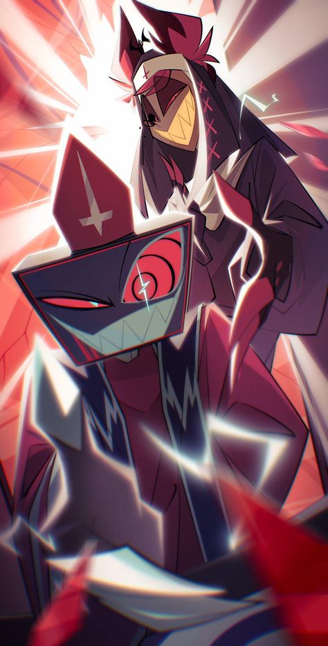 Alastor Phone Theme, Black Hat And Alastor, Vox Background, Vox Wallpaper Hazbin Hotel, Alastor Background, Vox Hazbin Hotel Wallpaper, Alastor Reference, Vox Wallpaper, Hazbin Hotel Background