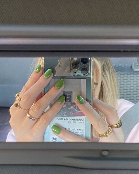 Green Nails, A Woman, Nails, Green, Instagram