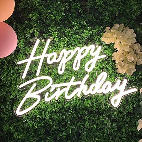 Happy Birthday Neon Sign, Birthday Neon Sign, Happy Birthday Neon, Bday Celebration, Birthday Lights, Neon Birthday, It S My Birthday, Light Up Signs, Birthday Party Decor