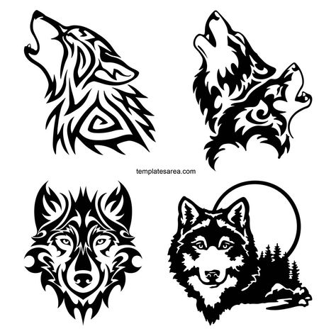 Tribal Wolf Head Silhouette Vectors in Free SVG & PDF Wolf Template Free Printable, Wolf Head Outline, Wolf Svg Free, Viking Wolf Head Tattoo Simple Svg, Wolf Pack Svg Free, Wolf Pack Silhouette, Wolf Head, Silhouette Stencil, Free Svg