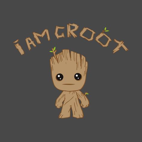 I am Groot - Groot - T-Shirt | TeePublic Cow Logo, Groot Marvel, Amazing Christmas Gifts, Marvel Cartoons, Superhero Poster, I Am Groot, Image Background, Easy Canvas Art, Cartoon Profile Pictures