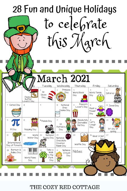 28 Fun and Unique Holidays to Celebrate in March Fun School Day Themes, March Event Ideas, March Spirit Week Ideas, National Days In March, National Oreo Cookie Day, Holidays In March, Hr Ideas, Events In March, National Celebration Days