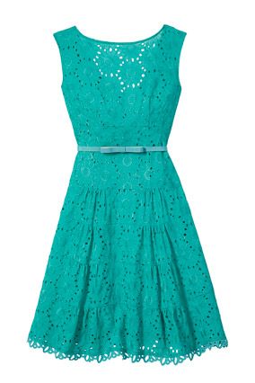 Cute!!! Turquoise Lace, Turquoise Dress, Teal Dress, Eyelet Dress, Beauty And Fashion, Look Chic, A Dress, Fashion Sense, Sewing Tutorials