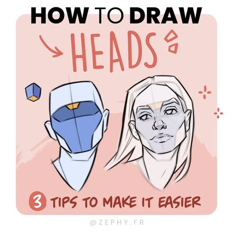 Draw Heads, Head Anatomy, Face Anatomy, Anatomy Tutorial, Drawing Heads, Human Anatomy Art, Drawing Studies, Sketches Tutorial, Anatomy Drawing