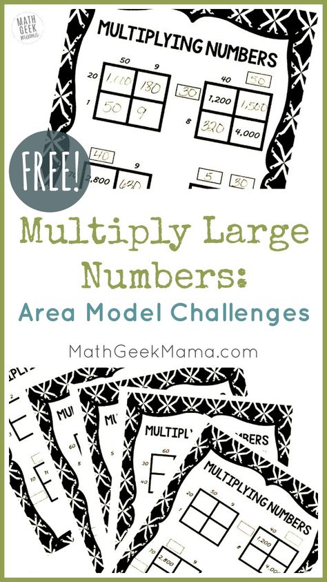 Multiply By Multiples Of 10, Multiplying By Multiples Of 10, Area Model Multiplication, Grid Puzzles, Area Model, Multiplication Activities, Teaching Multiplication, Multiplication Practice, Math Geek