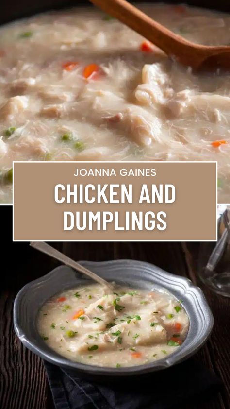 Chicken And Dumplings Joanna Gaines Magnolia Table Chicken And Dumplings, Joanna Gaines Chicken And Dumplings, Joanna Gaines Farmhouse Recipes, Quick Chicken And Dumplings, Bisque Recipes, Magnolia Recipes, Magnolia Table Recipes, Creamy Chicken And Dumplings, Fluffy Dumplings