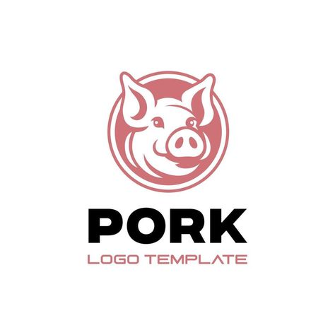 Illustration Pork Pig Farm Logo Pig Logo, Pig Head, Pig Farm, Alien Tattoo, Farm Logo, Pig Farming, Logo Banners, Cityscape Photos, Nature Backgrounds