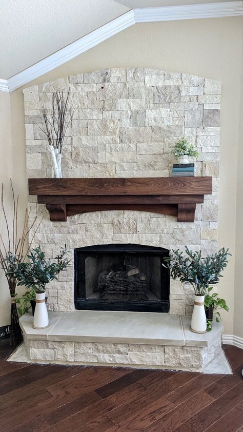 Mantel With Corbels, Fireplace Faux, Faux Mantel, Shelf Installation, Unique Wood Furniture, Wood Mantle Fireplace, Beam Mantel, Wooden Mantle, White Mantel