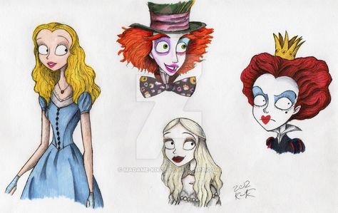 Alice In Wonderland Tim Burton Drawings, Tim Burton Alice In Wonderland, Tim Burton Personajes, Tim Burton Drawings, Tim Burton Art Style, Tim Burton Characters, The White Queen, Alice In Wonderland Illustrations, Best Films