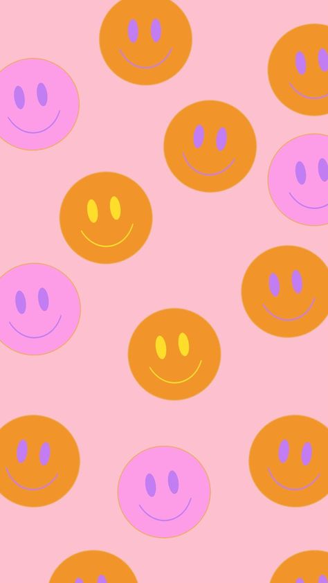 salmon, pink, purple, summer vibes, Trendy Aesthetic, Smiley Face, iPhone Wallpapers, Cute, 2022, mood Smiley Face Iphone Wallpaper, Aesthetic Smiley Face, Hippy Aesthetic, Wallpaper Pink And Orange, Wallpapers Cute, Salmon Orange, Face Aesthetic, Trendy Aesthetic, Hippie Wallpaper