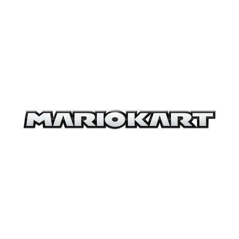 It’s text in a usual print and the color is a gradient of white to light gray (top to bottom) with it’s outline black. The text says Mario Kart with the words in all caps and put together. Mario Banner, Bd Card, Mario Kart Ds, Cart Logo, Super Mario Kart, Heart Stopper, Team 8, Mario Kart, Super Mario