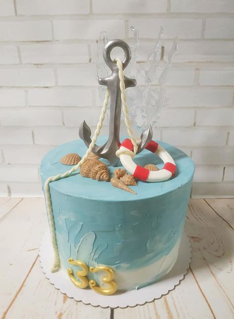 Nautical Birthday Cake Men, Sailing Cake For Men, Seaman Cake, Sailing Theme Cake, Sailor Cake For Men, Seaman Cake Design, Nautical Buttercream Cake, Sailor Cake, Nautical Birthday Cakes