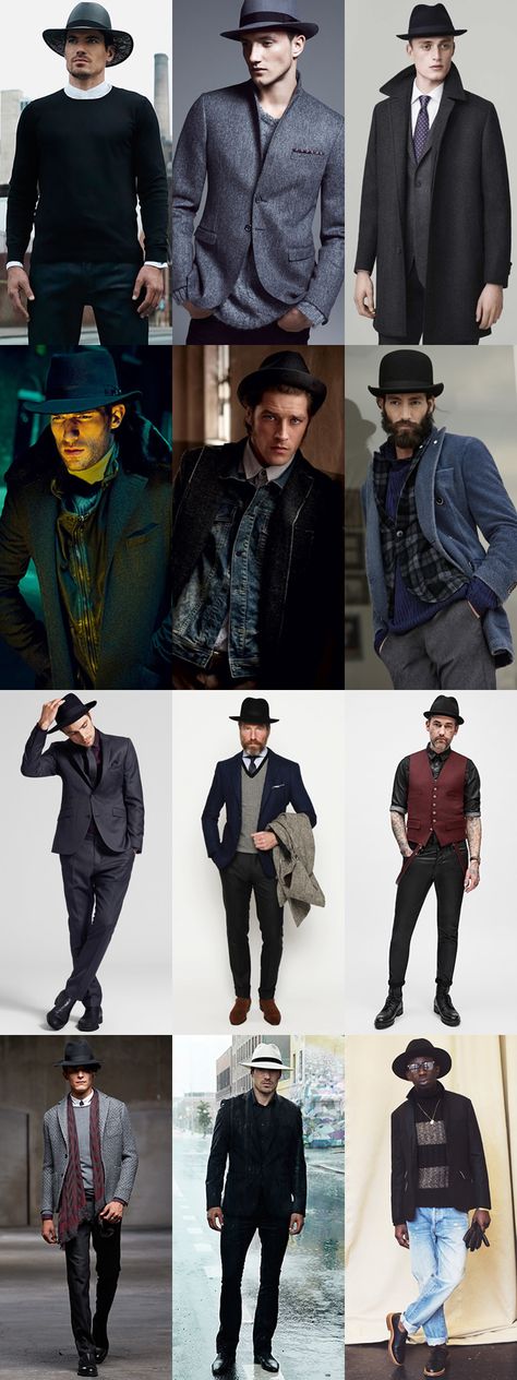 Men's Structured Hats - Fedora, Trilby, Bowler and Pork Pie - Autumn/Winter Outfit Inspiration Lookbook Fedoras Men, Hat Outfit Winter, Mens Hats, Hat Outfit, Hats Fashion, Pork Pie, Trendy Hat, Bowler Hat, Winter Outfit Inspiration