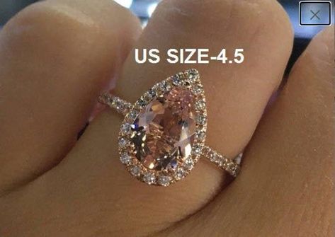 Vintage Wedding Rings, Pink Stone Ring, Rose Gold Morganite Ring, Pink Stone Rings, Antique Style Rings, Drop Ring, Pear Shaped Engagement Rings, Rose Gold Morganite, Morganite Diamond