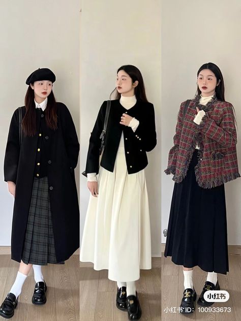 Japanese Winter Fashion, Skirt Outfits Korean, Smart Casual Work Outfit Women, Modest Girly Outfits, Neat Casual Outfits, Outfit Korean Style, Simple Style Outfits, Long Skirt Fashion, Modesty Outfits