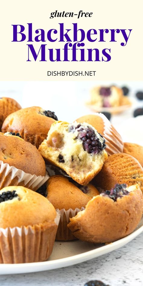 Blackberry Muffin Recipe, Gf Muffins, Blackberry Muffins, Blackberry Muffin, Almond Milk Recipes, Muffin Papers, Homemade Almond Milk, Egg Free Recipes, Healthy Gluten Free