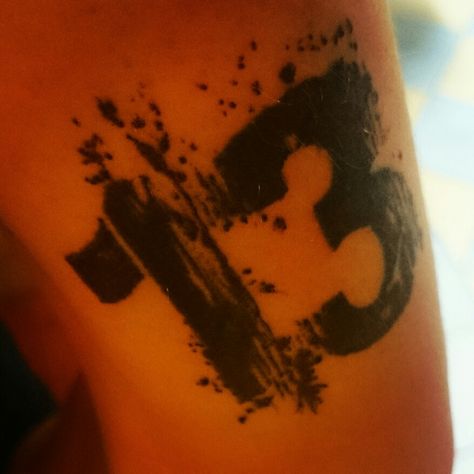 Thirteen. Lucky 13. Tattoo No 13 Tattoo, Tattoo 13 Number Design, Tattoo Number 13, 13 Tattoo Designs, Tattoo Paw Print, Lucky 13 Tattoo, Tattoo Paw, Cool Skull Drawings, Skull Drawings