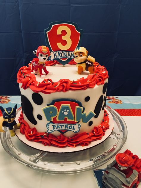 Marshal Cake Ideas, Marshal Birthday Cake, Small Paw Patrol Cake, Easy Paw Patrol Birthday Cake, Marshall Birthday Cake, Marshall Cake Paw Patrol, Paw Patrol Buttercream Cake, Easy Paw Patrol Cake, Paw Patrol Sheet Cake