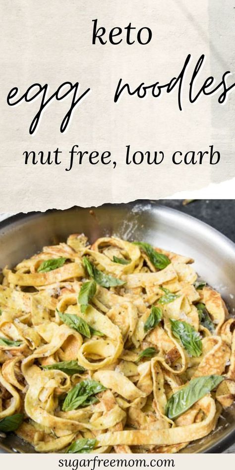 Keto Egg Noodles, Gluten Free Egg Noodles, Keto Noodles, Keto Lunches, Egg Noodle Recipes, Keto Pasta, Low Carb Noodles, Homemade Egg Noodles, Noodle Recipe