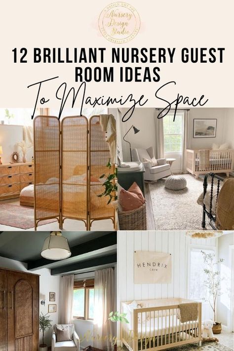 Guest Room Nursery Combo Ideas, Guest Bedroom And Nursery, Guest Room Slash Playroom, Nursery And Guest Room Combo Small Spaces, Combined Nursery Guest Room, Baby Room Guest Room Combo, Baby Guest Room Combo, Baby And Guest Room Combo, Small Bedroom And Nursery Combo