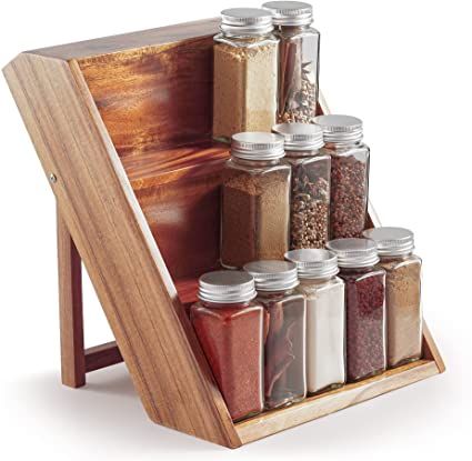 Wooden Stand For Kitchen, Small Spice Rack, On The Counter Spice Rack, Small Countertop Spice Rack, Cottage Spice Rack, Seasoning Organizer, Wooden Spice Rack Target, Drawer Spice Rack, Spice Rack Organization